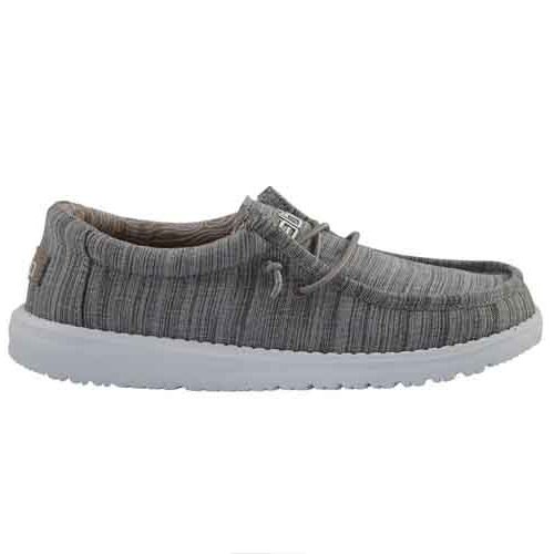 HEY DUDE YOUTH WALLY LINEN STONE LEFT VIEW