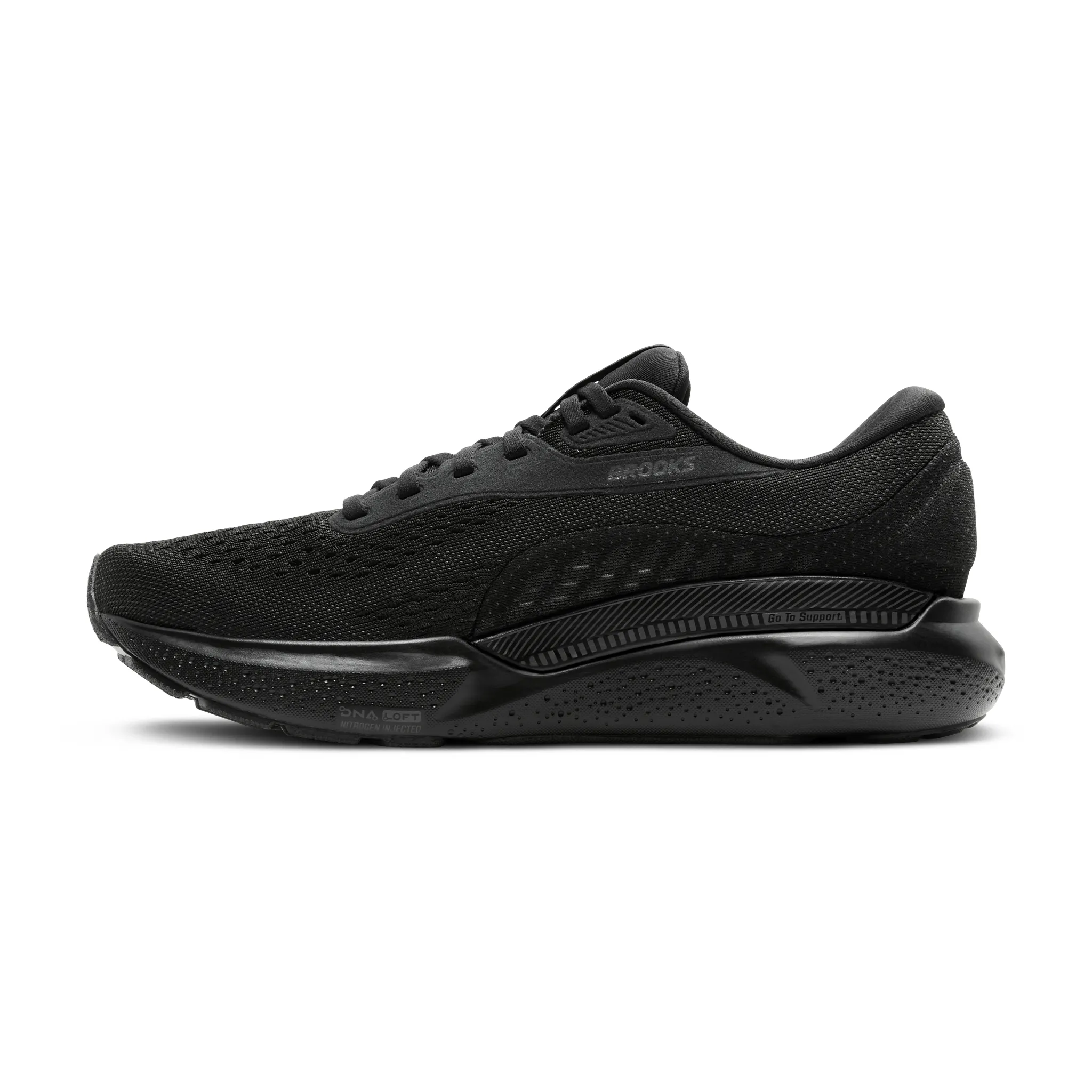 Brooks All Black Adrenaline 24 gts shoes.