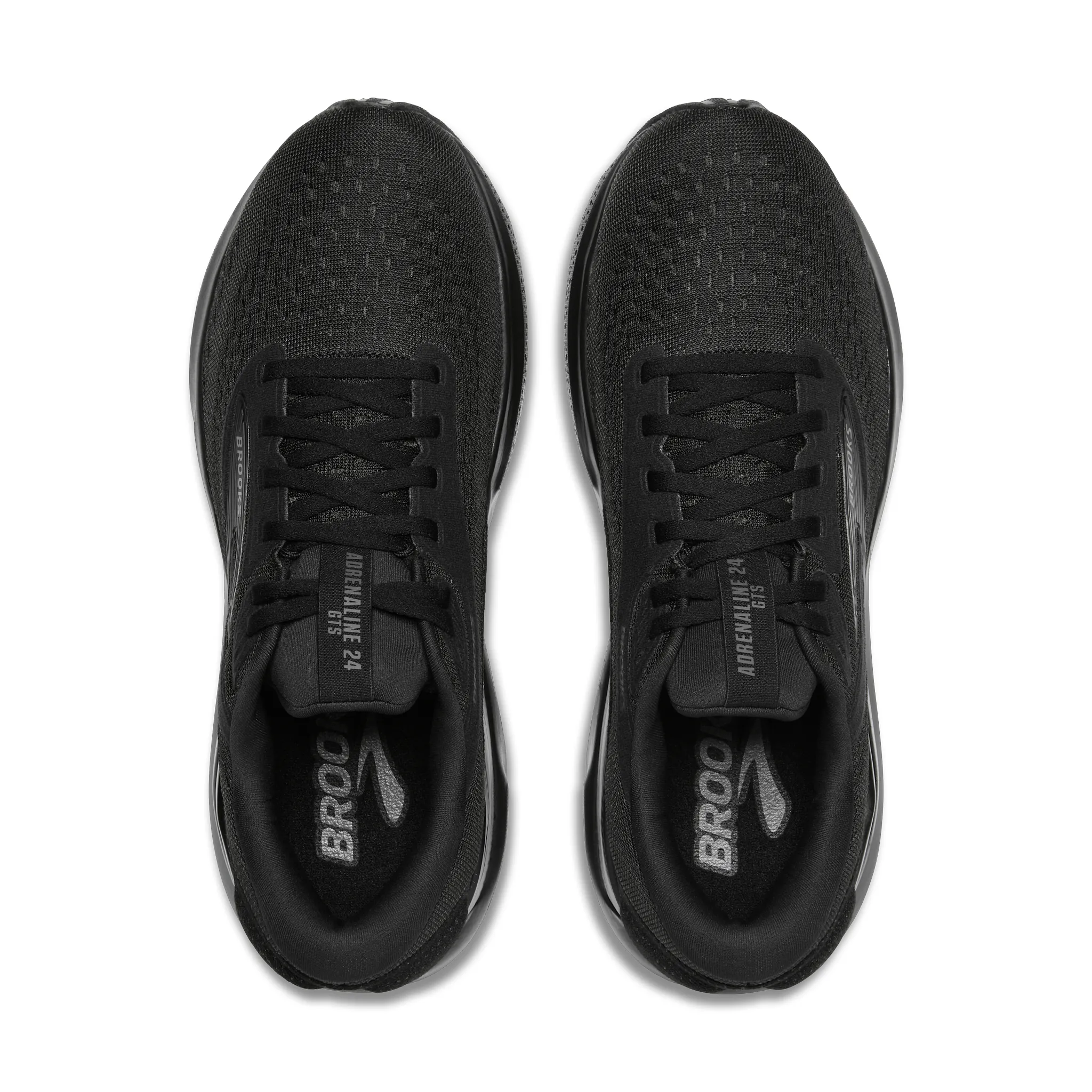 Brooks All Black Adrenaline 24 gts shoes.