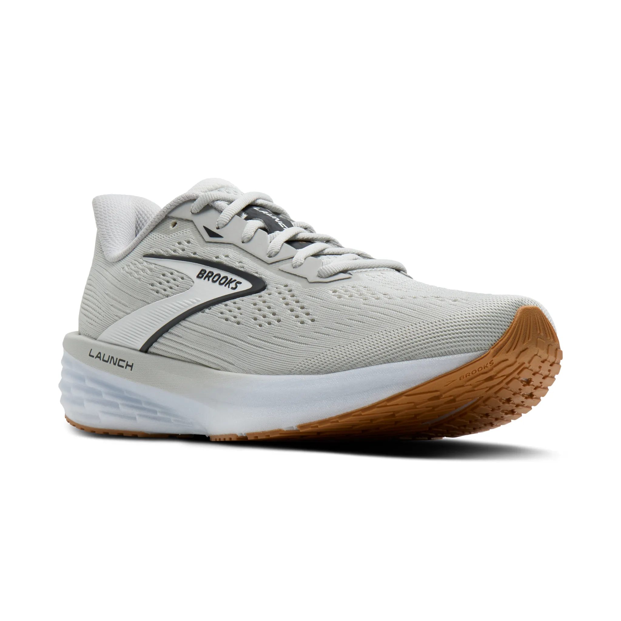 Brooks Mens Launch 12 - Style 110481-190 OYSTER/WHITE/PHANTOM - Image 2