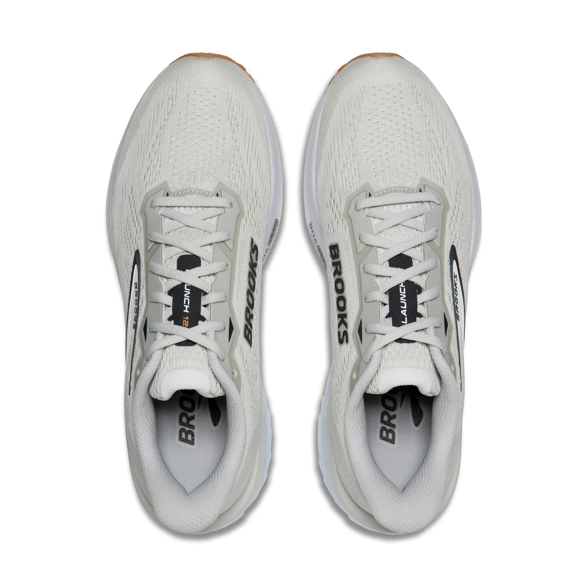 Brooks Mens Launch 12 - Style 110481-190 OYSTER/WHITE/PHANTOM - Image 6