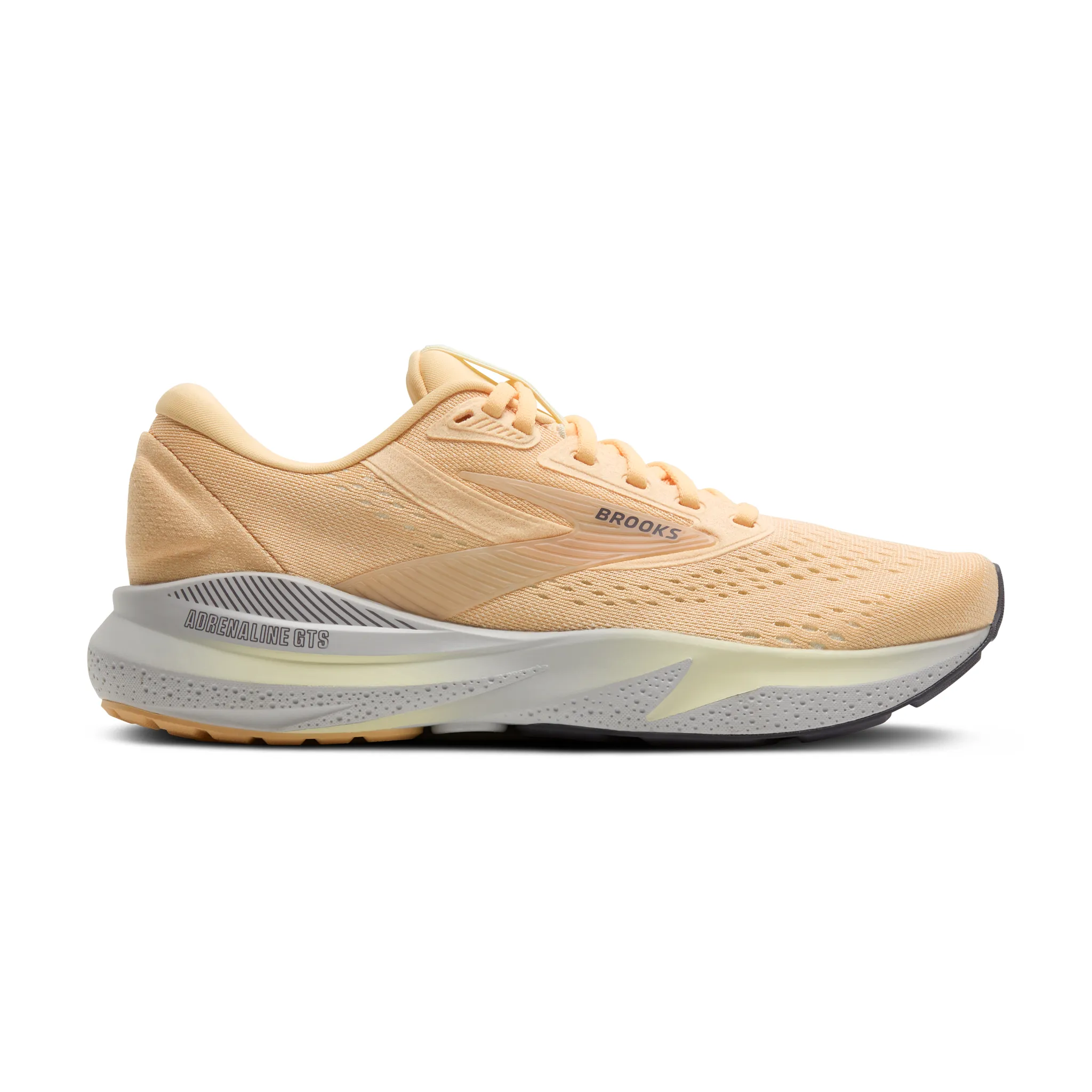 orange brooks shoe with white features